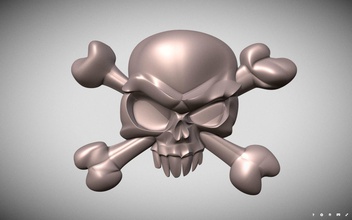 ossa del cranio le morte pirat segno simbolo la decorazione art i segni loghi 3d print model - Mito3D