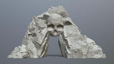 cráneo cueva impresión roca rock rocas portón acantilado cubierto musgo puerta juegos juguetes juego accesorios 3d print model - Mito3D