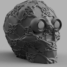 crâne chaîne porte clés clef grue halloween animal squelette maison décor 3d print model - Mito3D