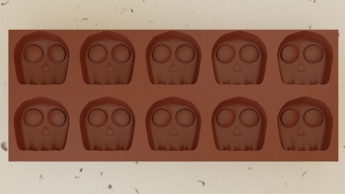 cranio cioccolato muffa dolce cucina bonbon tartufo decorazione cibo Pasticcino Casa cenare utensile forno Halloween caramella Stampa stampabile 3D print model - Mito3D