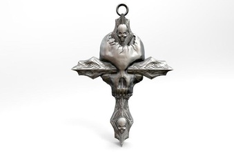 skull cross pendant jewelry jewel art fashion pendants 3d print model - Mito3D