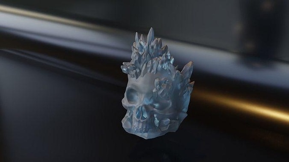 kafatası kristaller yerleşik kötü köy 8 kristal sanat heykeller 3d print model - Mito3D
