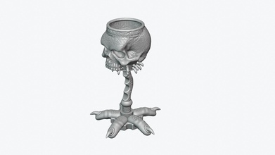 skull cup art bone decorative dark chalice 3dprint sculptures skeleton 3d print model - Mito3D