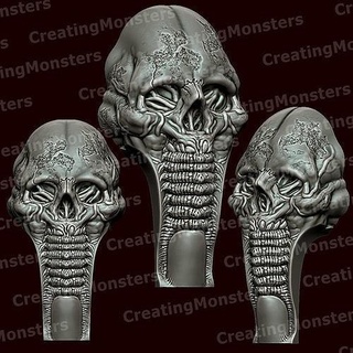 skull decorate wall stl decoration wallgiger dark gothic horror terror art sculptures 3d print model - Mito3D