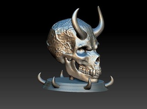 skull diabolique demon deco modelisation impression art 3d print model - Mito3D