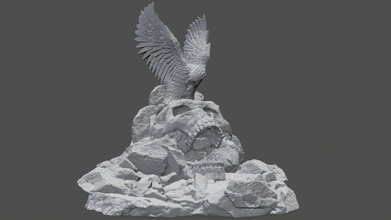 skull eagle cave rock rocks stone cliff mount mountain moss mosy snow sand desert forest games toys game accessories 3d print model - Mito3D