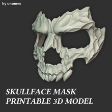 skull face mask halloween costume fashion art 3d print model - Mito3D