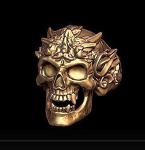 crâne gobelin bijoux le skullring de l'anneau skullrings motard les motards satanique goth style gothique lolita satan japon japonais jpn shima sombre la fantaisie anneaux 3d print model - Mito3D