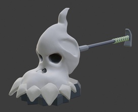 cráneo martillo viento despertar leyenda zelda enlace arma nintendo videojuegos arte esculturas 3d print model - Mito3D