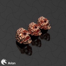 cranio testa braccialetto gioielli oro moda di lusso bracciali 3d print model - Mito3D