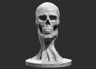 skull head modern sculpture 3d print model 71 statue figure abstract abstraction art museum exhibition decoration decor interior award office architectural sculptures human anatomy 3d print model - Mito3D