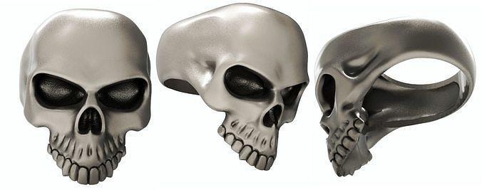 kafatası baş yüzük Gerreiro mücevherler anel iskelet 925 moto motoklub canavar kafatasları halkası motosiklet kulübü marka kemik takı yüzükler 3d print model - Mito3D