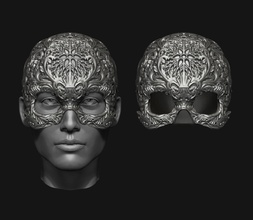 crânio capacete a arte ornamento decoração armadura armas esqueleto esculturas 3d print model - Mito3D