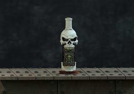 crâne titulaire soutien bouteilles décor bouteille squelette décoration vin tenir OS maison 3d print model - Mito3D