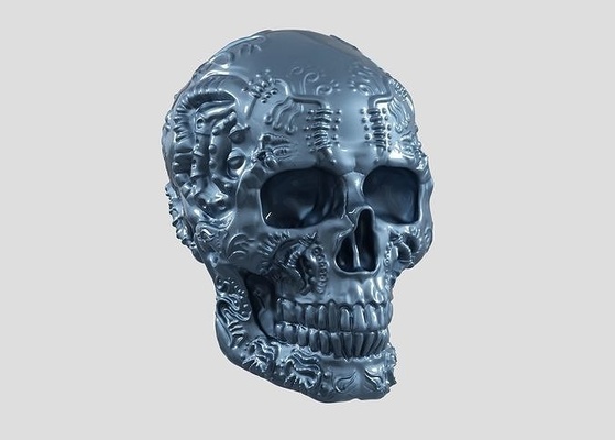 kafatası boynuz sanat tasarım a10 heykel kil büst ork karakter canavar uzay zırh şekil savaşçı fantezi heykeller boynuzu boynuzlama skullart tasarımı 3d print model - Mito3D