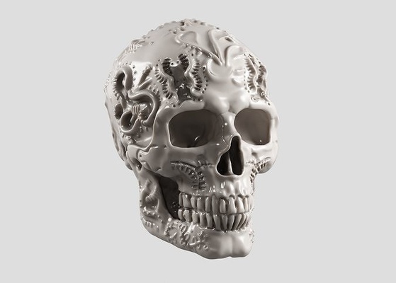 kafatası boynuz sanat tasarım a11 heykel kil büst ork karakter canavar uzay zırh şekil savaşçı fantezi heykeller boynuzu boynuzlama skullart tasarımı 3d print model - Mito3D