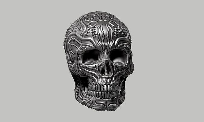 kafatası boynuz sanat tasarım a13 heykel kil büst ork karakter canavar uzay zırh şekil savaşçı fantezi heykeller boynuzu boynuzlama skullart tasarımı 3d print model - Mito3D