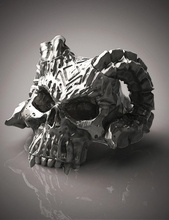kafatası boynuzları yüzük takı Gümüş altın ölüm serin epik iskelet kuyumcu korkutucu yazdırılabilir heykel karanlık mezar korku Cadılar Bayramı ürkütücü 3d print model - Mito3D