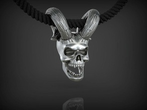 skull horns jewelry horn skulls biker motorbike skeleton pendant jewel gold silver wedding pendants 3d print model - Mito3D