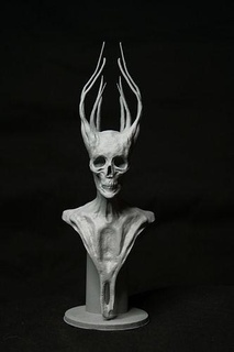 cranio re corna carattere scheletro osso anatomia testa arte umano scienza denti orrore spaventoso Halloween sculture 3d print model - Mito3D