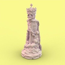 skull king chess piece figure sculpture statue printable blender chesspiece decor decorative toy boardgame tabletop games toys game accessories 3d print model - Mito3D
