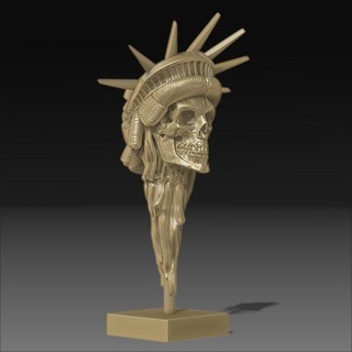 crâne liberté collection estatua diriger tête imprimable buste statue arte désigner intérieurs décor maison deth 3d print model - Mito3D