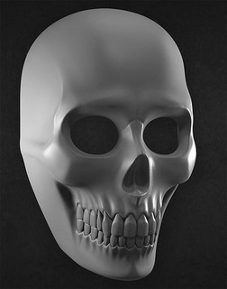 skull mask costume 3dprint halloween teeth face resin pla anatomy realistic halfskull filament disguise cranium jaw bone head anatomical 3d printer art sculptures 3d print model - Mito3D