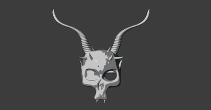 Schädel Maske böse Grusel Hut Helm Kopf Anatomie Skelett Knochen tot Tod Zähne Wissenschaft Zahn Satan Wirbelsäule Tier Monster 3d print model - Mito3D