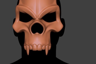 crâne masque 3 dessin animé démon visage mode halloween tête casque monstre fête citrouille sculpture squelette stylisé dents art sculptures 3d print model - Mito3D