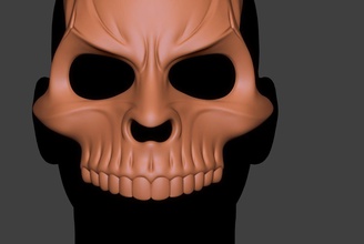 cranio maschera 4 cartone animato demone viso fantasia moda halloween casco orrore mostro festa zucca scultura scheletro stilizzato denti arte sculture 3d print model - Mito3D