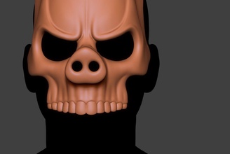 crâne masque 5 dessin animé démon visage de la fantaisie mode tête fête d'halloween le casque d'horreur monstre partie citrouille sculpture squelette stylisé dents art sculptures 3d print model - Mito3D