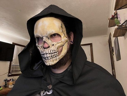 Schädel Maske artikuliert Kiefer ziehen Mund Skelett Masken tot Tod Grusel Halloween Sensemann Sensenmann Zombie Mode 3d print model - Mito3D