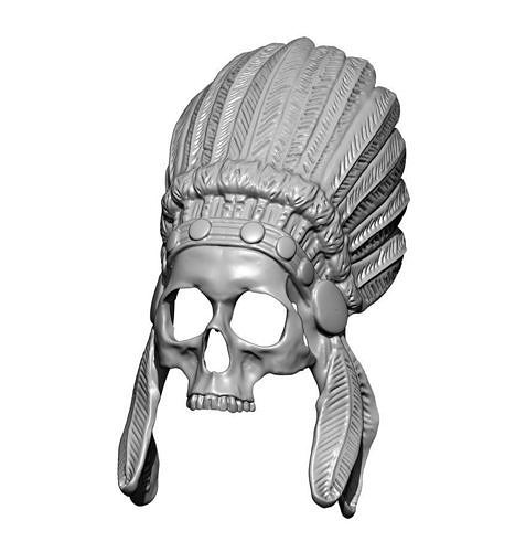 skull mask version halloween helmet tribal face carnival indian native american head printable modern fashion top masquerade pumpkin ritual 3D print model - Mito3D