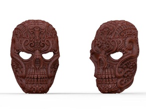 skull mask ornate candyskull jewelry wearable art sculptures 3d print model - Mito3D