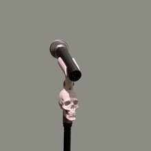 cráneo micrófono soporte adecuado shure sm58 sm57 sennheiser 935 pasatiempo bricolaje diy mecánico partes teschio microfono metal pesado música 3d print model - Mito3D