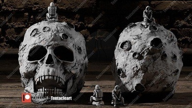 cráneo Luna Arte impresión expediente esculturas 3d print model - Mito3D