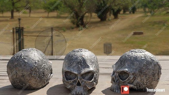 skull ornament 1 series art print sculptures 3d print model - Mito3D