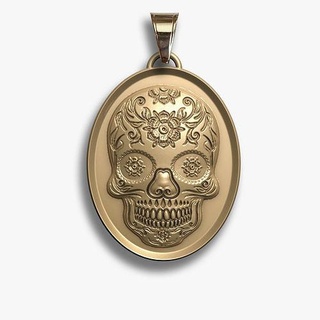 skull pendant 3d jewelry printable gold silver wedding 3dsmax metal prototype adjustable stl necklace necklaces pendants louts ancient buffalo animals 3d print model - Mito3D