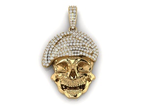 skull pendant 3d gold head jewelry charm matrix print rhino pendants 3d print model - Mito3D