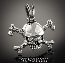 skull pendant jewelry luxury symbol gold sterling printable man silver jewel jewellery platinum pendants 3d print model - Mito3D