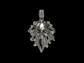 ciondolo teschio gioielli art simbolo astratto jewerely stampabile faccia argento cranio ciondoli 3d print model - Mito3D