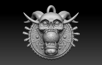 skull pendant jewellery ghost scary halloween skeleton skeletal teeth dead spooky jewelry pendants 3d print model - Mito3D