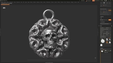 skull pendant 05 3d print model silver head skeleton bone death printable human biomechanical art dark science sculpture jewelry pendants sculptures 3d print model - Mito3D