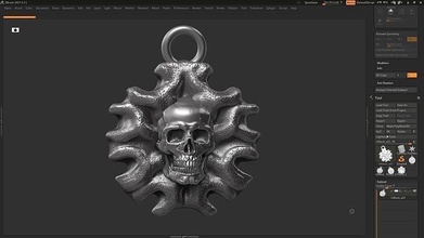 skull pendant 06 3d print model silver head skeleton bone death printable human biomechanical art dark science sculpture jewelry pendants sculptures 3d print model - Mito3D