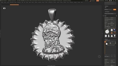 skull pendant 30 3d print model silver head skeleton bone death printable human biomechanical art dark science sculpture jewelry pendants sculptures 3d print model - Mito3D