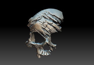 crânio pingente 3d impressão modelo prata cabeça esqueleto osso morte imprimível humano biomecânico arte sombrio ciência escultura joalheria pingentes anatomia grave 3d print model - Mito3D