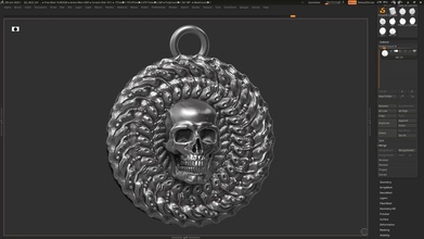 skull pendant 3d print model silver head skeleton bone death printable human biomechanical art dark science sculpture jewelry pendants sculptures 3d print model - Mito3D