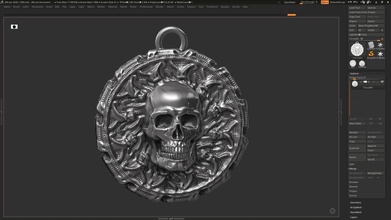 skull pendant 3d print model silver head skeleton bone death printable human biomechanical art dark science sculpture jewelry pendants sculptures 3d print model - Mito3D