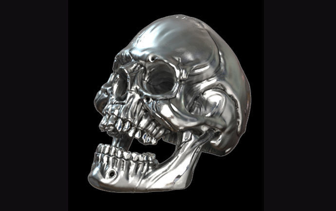 skull ring gioielli spaventoso di halloween l'anatomia cranio l'osso mascella anelli 3D print model - Mito3D