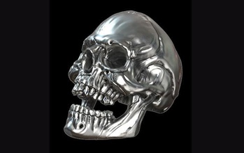 skull ring jewelry scary halloween anatomy bone jaw rings 3d print model - Mito3D